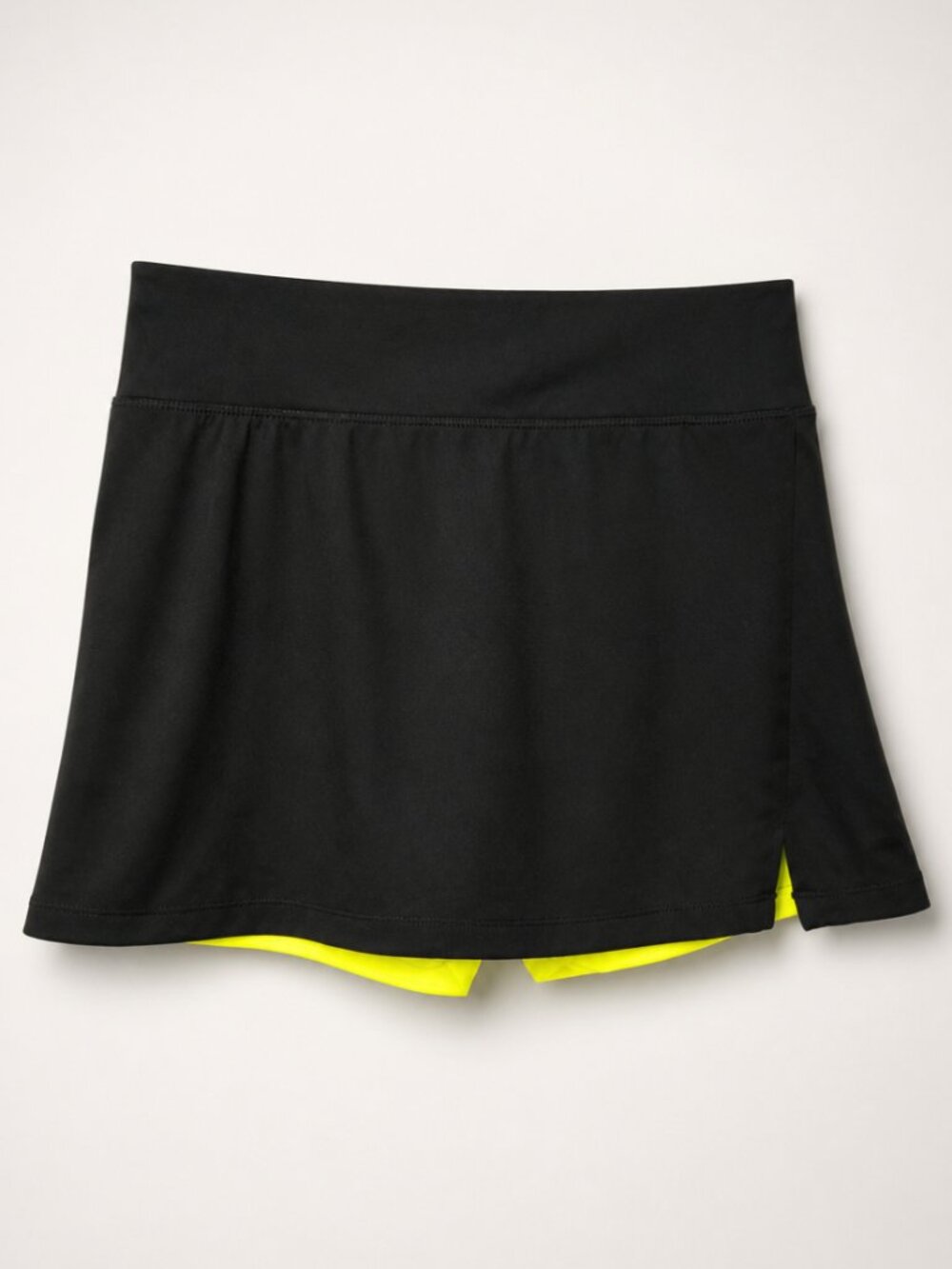 Black Active Skort with Neon Yellow Shorts - L